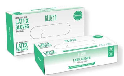 Bluezen LAT101S Latex Exam Gloves Extra Large – 100 per Box