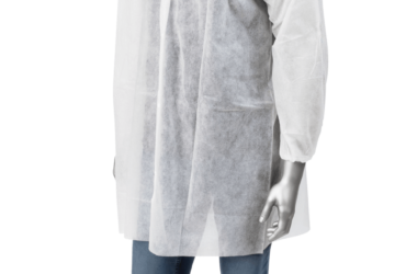 AMBISHIELD  PPLC2XEW	2X	WHITE	POLYPROPYLENE LABCOAT, 5 SNAPS, NO POCKET, ELASTIC WRISTS	30	30/BAG