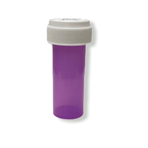 Ovals and Vials 08496-0804-41 ColorSafe 8 dram Violet Vial with Reversible Cap RC