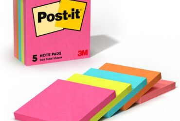 3M Post-it Original Notes Pads – Reliable and Vibrant, 3 in x 3 in, Cape Town Colors, 100 Sheets per Pad, 5 per Pack