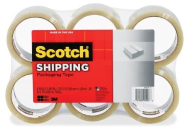 3M Packing Tape – Heavy-Duty and Reliable Sealing, 1.875 in x 109.3 yd, 3 in Core, Clear, 6 per Pack