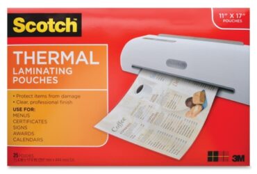 3M Scotch Menu Size Thermal Laminating Pouches – Durable and Clear Protection