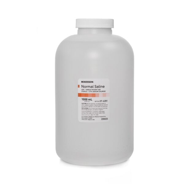 McKesson 37-6281 Irrigation Solution 0.9% Sodium Chloride 1000 mL – 6 per Case