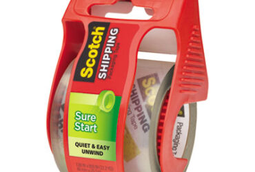 3M Packing Tape with Refillable Dispenser – Strong and Efficient Sealing, 2 in x 22.2 yd, Clear