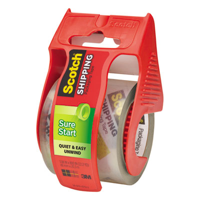 3M Packing Tape with Refillable Dispenser – Strong and Efficient Sealing, 2 in x 22.2 yd, Clear