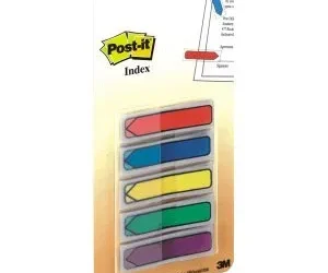 3M Standard Arrow Flags, 1/2"x1-3/4", 100/PK, Assorted Bright