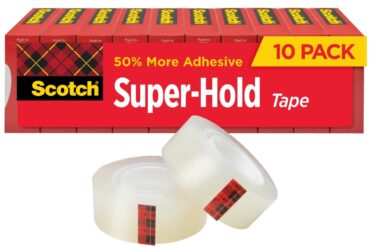 3M Extra Adhesive Tape – Strong and Long-Lasting, 3/4 in x 1000 in, Clear, 10 Rolls per Pack