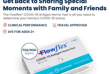 Flowflex L031-118B5 COVID-19 & Flu A/B Antigen Rapid Home Test – 1 Test per Box, 12 per Case