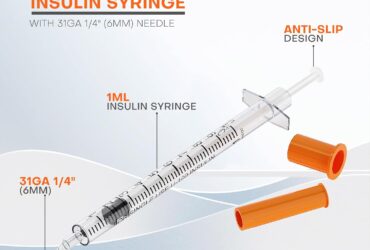 DropSafe 6083 Insulin Safety Syringe 31G x 6 mm, 1 mL – 100 per Box