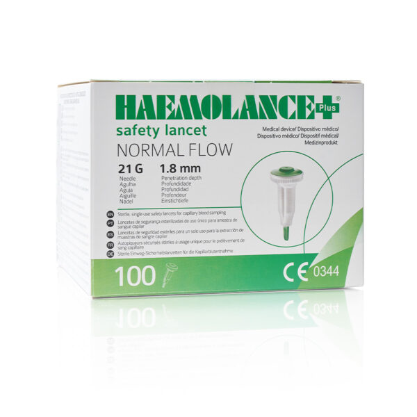 9640 Haemolance Plus Normal Flow 21G 1.8 mm 100