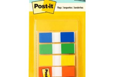 3M Portable Post-it Flags – Reliable and Convenient, 1/2 in x 1.75 in, Assorted Standard Colors, 100 per Pack