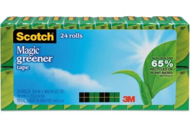 3M Eco-Friendly Tape – Sustainable and Reliable Sealing, 3/4 in x 900 in, 1 in Core,
