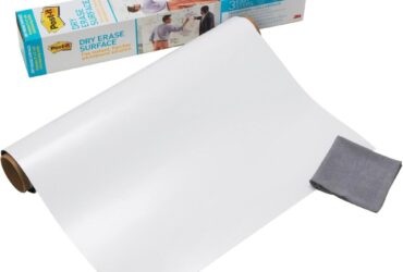 3M Dry Erase Surface – Super Sticky and Smooth-Writing, 4 ft x 3 ft, White