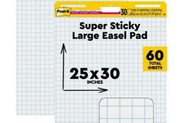 3M Post-it Graph Paper Easel Pad – Structured and Reliable Writing Surface, 25 in x 30 in, 2 per Pack