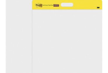 3M Post-it Easel Pads – Super Sticky Self-Stick Wall Easel, 20 in x 23 in, Unruled, White, 20 Sheets per Pad, 4 Pads per Carton