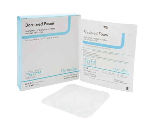 DERMARITE 00298E 00298E: DRESSING BORDERED FOAM 4X4 10/BX BOX DERMARITE 00298E 00298E: DRESSING BORDERED FOAM 4X4 10/BX BOX