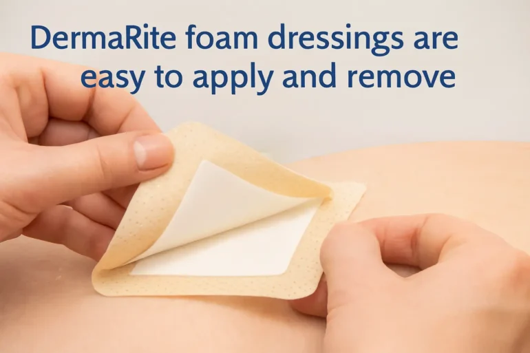 DermaRite foam dressings are easy to apply and remove