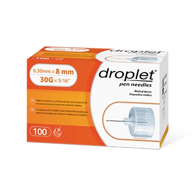 Droplet 7910 Pen Needle 30G x 8 mm – 100 per Box