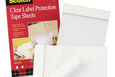 3M ScotchPad Label Protection Tape Sheets – Durable and Clear Covering, 4 in x 6 in, Clear, 25 per Pad, 2 Pads per Pack