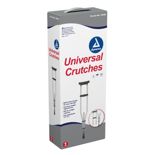 Dynarex 10104 Universal Crutches, 4'7" - 6'7", 1pair/cs
