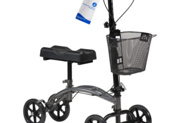 Dynarex 10216 Foldable Steerable Knee Walker with Basket, Steel, 1/cs