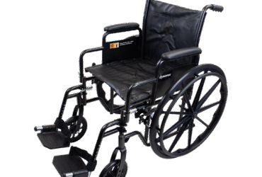 Dynarex 10225 DynaRide S2 Wheelchair - 18" x 16" w/ Detach Full Arm ELR, Silver Vein, 1pc/cs