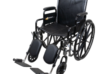 Dynarex 10223 DynaRide S2 Wheelchair - 18" x 16" w/ Detach Desk Arm ELR, Silver Vein, 1pc/cs