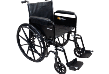 Dynarex 10224 DynaRide S2 Wheelchair - 18" x 16" w/ Detach Full Arm FR, Silver Vein, 1pc/cs