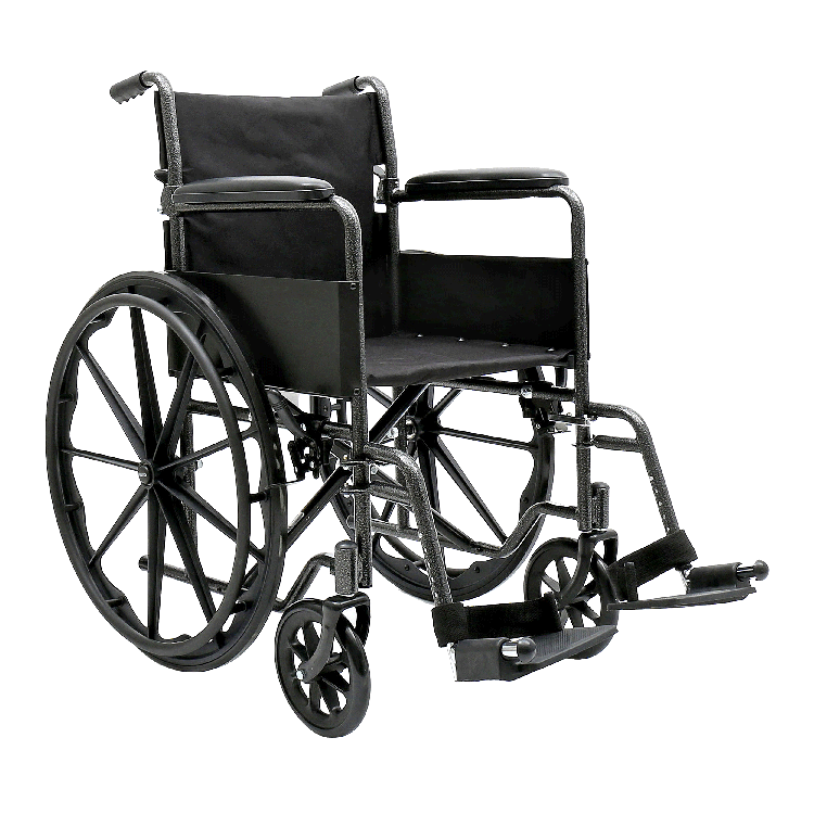 Dynarex 10254 DynaRide S1 Wheelchair - 18" x 16" w/ Fixed Full Arm FR, Silver Vein, 1pc/cs