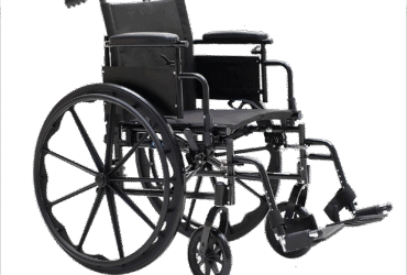 Dynarex 10275 DynaRide S4 X-Lite Wheelchair - 20" x 16" w/ Flip Desk Arm E, Silver Vein, 1pc/cs