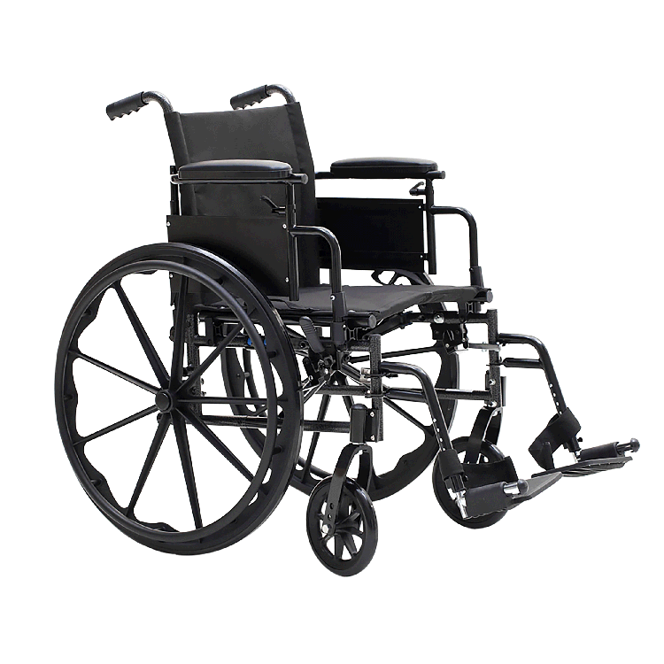 Dynarex 10276 DynaRide S4 X-Lite Wheelchair - 18" x 16" w/ Flip Desk Arm F, Silver Vein, 1pc/cs