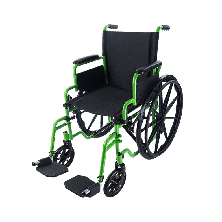 Dynarex 10283-FR GreenLine Wheelchair 16"x16" With Foot Rest, 250 lb Weight Capacity, 1pc/cs