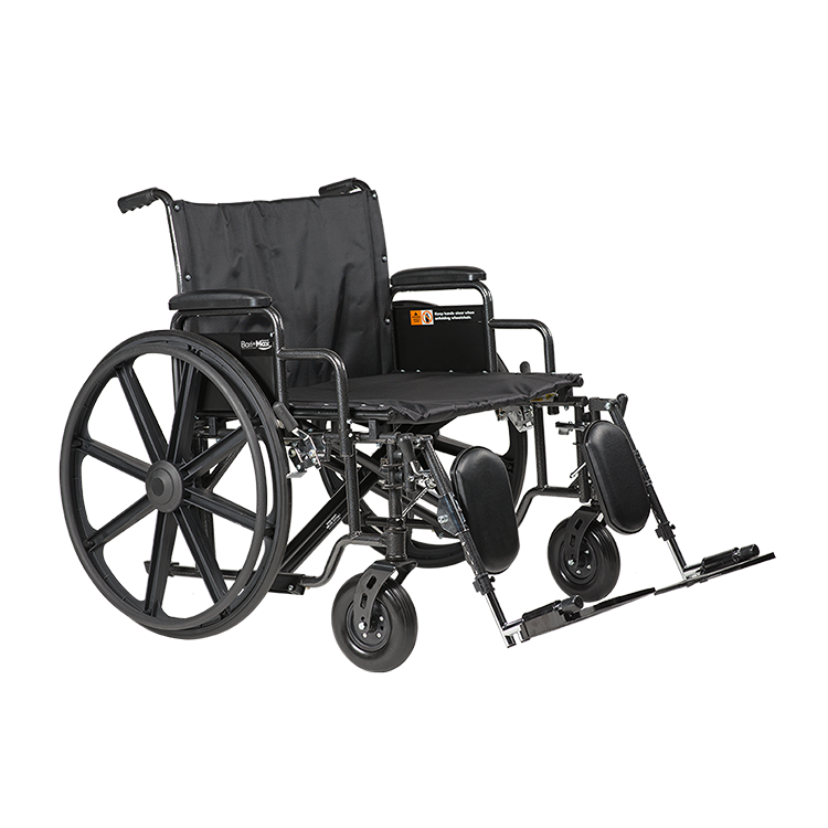 Dynarex 10290 Bariatric HD Wheelchair - 26" x 20" w/ ELR, (10235 + 10264) Combo Package, 2/bx