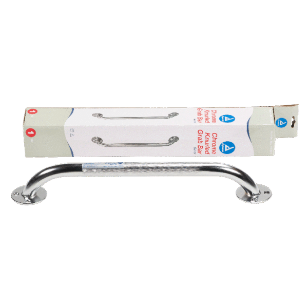 Dynarex 10301-3 Chrome Knurled Grab Bar, 16", Chrome, 1pc/bx,3bx/cs