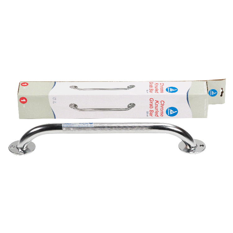 10301-3-1.png Dynarex 10301-3 Chrome Knurled Grab Bar, 16", Chrome, 1pc/bx,3bx/cs