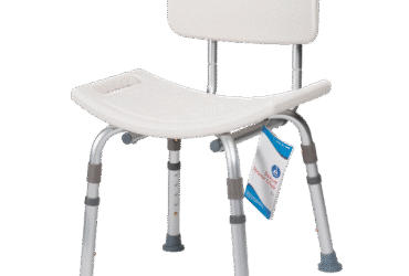 Dynarex 10320 Deluxe Shower Chair w/ Back, White, 1pc/bx