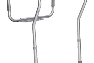 Dynarex 10352-4 Toilet Safety Rail - Adjustable Height, Silver, 1pc/bx,4bx/cs