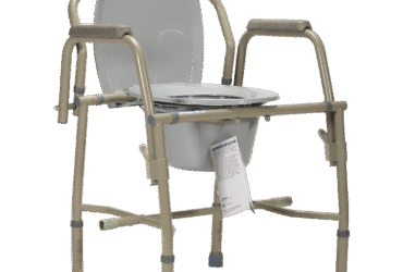 Dynarex 10376 Drop-Arm Commode, Steel, 1/cs