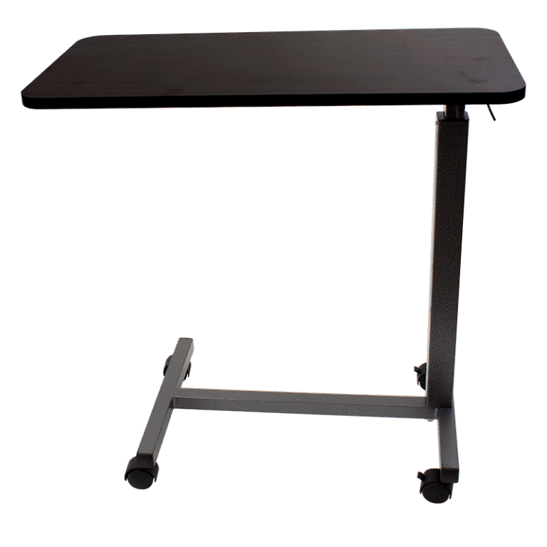 Dynarex 10450-MH Overbed Table - Mahogany, Height range - 29" - 45", 1pc/cs