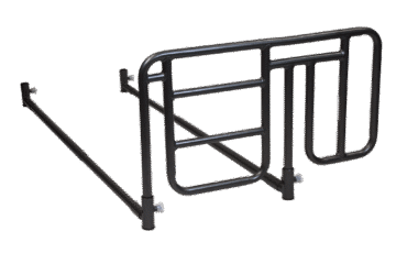 Dynarex 10466 Homecare Half-Length Bed Rail - Cross Bar Mount, Black, 1pr/cs