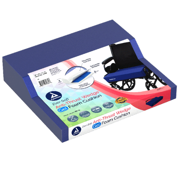 Dynarex 10691-4 Anti Thrust Wedge Cushion Gel, 20" x 16" x 4" x 2", 1pc/bx,4bx/cs