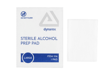 Dynarex 1116 Alcohol Prep Pad - Sterile, Large, 10/100/cs