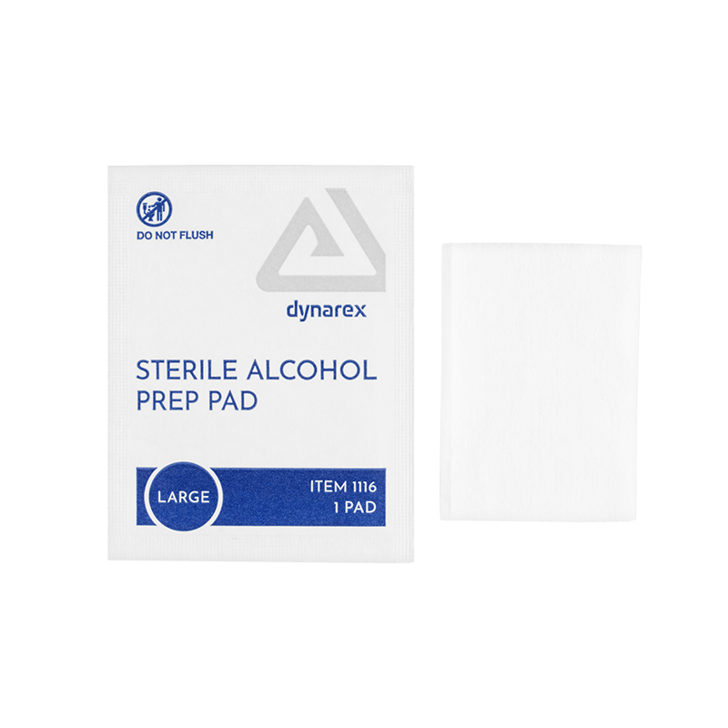 1116_alc-pre-pad_IN-pad_72dip.png Dynarex 1116 Alcohol Prep Pad - Sterile, Large, 10/100/cs