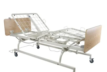 Dynarex 12001-OACR D100 LTC 3 Function Standard Bed - Wood Boards - Lt. Oak, w/ Composite Swing Rail, 1pc/cs