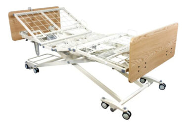 Dynarex 12002-MHMR D200 LTC 3 Function Low Bed - Wood Boards - Mahogany, w/ Metal Rail, 1pc/cs