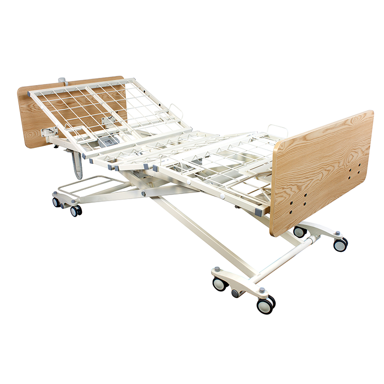 12002-D200-longterm-care-bed_Main_-_Copy_2-1.png Dynarex 12002-CHMR D200 LTC 3 Function Low Bed - Wood Boards - Cherry, w/ Metal Rail, 1pc/cs