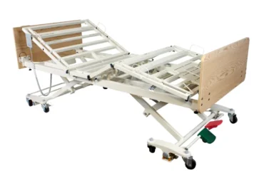 Dynarex 12013-CHMRSC DB300 Bariatric LTC 5 Function Low Bed - Wood Boards - Cherr, w/ Metal Rail, SC, 1pc/cs