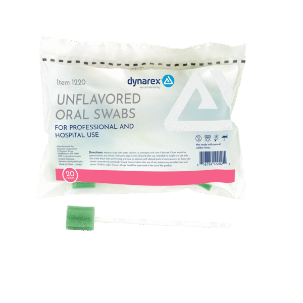 Dynarex 1220 Oral Swabsticks, Unflavored, 50/20/cs