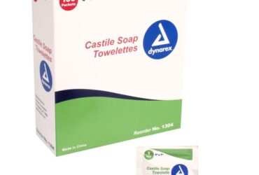 Dynarex 1304 Castile Soap Towelettes, 5" x 7", 10/100/cs