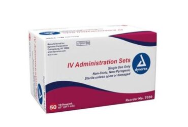Dynarex 7030 IV Administration Set - 10 Drop, 83", 1 Needleless Port, 1 Inje, 50/bx